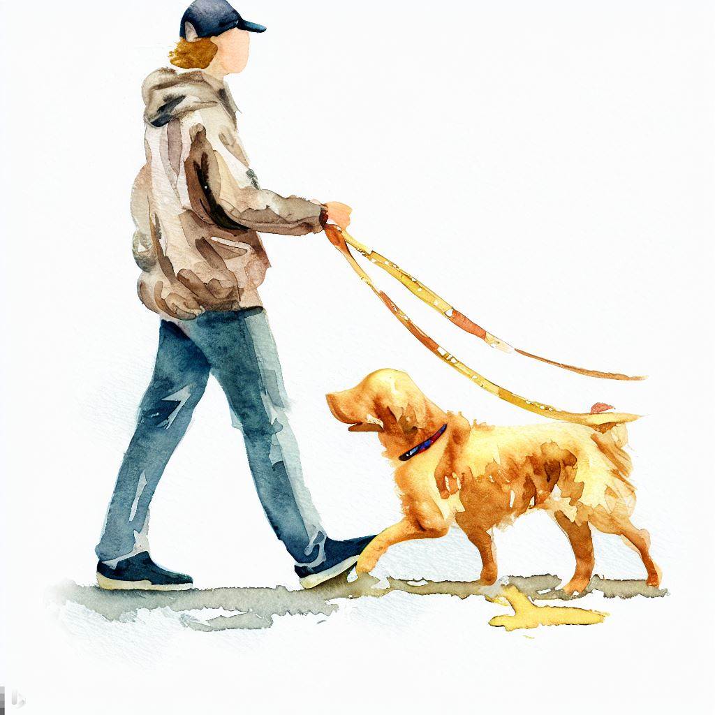 Golden leash dog walking best sale